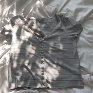 American eagle crop top or button shirt